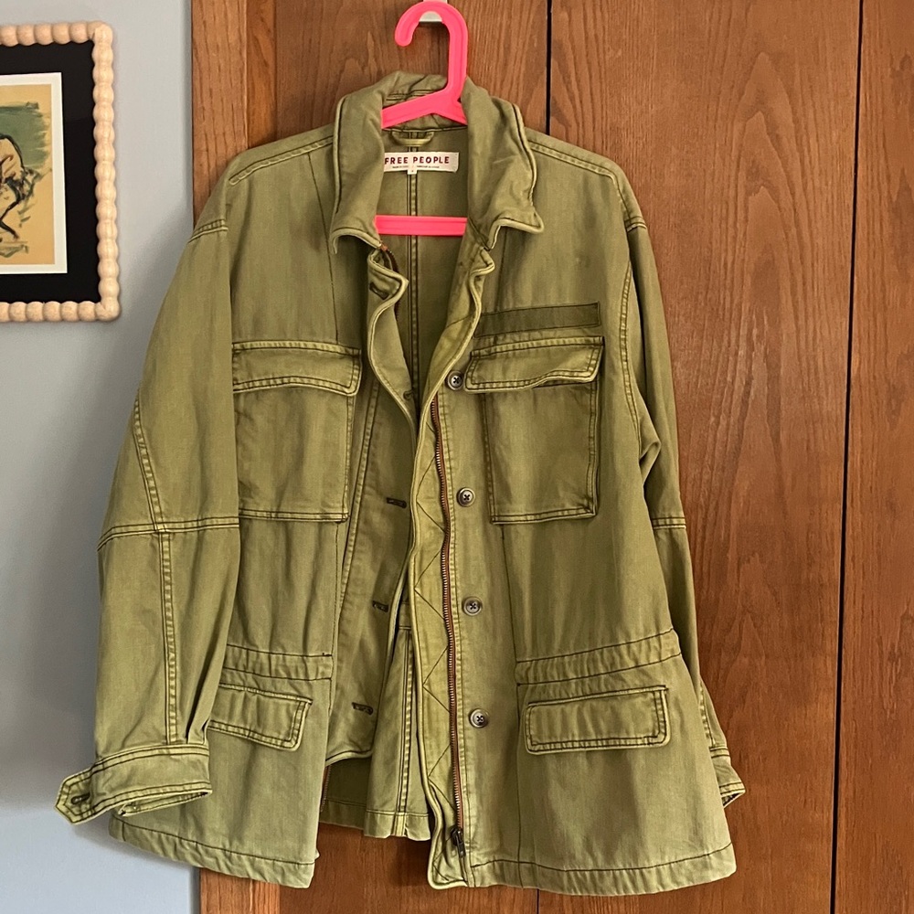 Free People Sage Green Utility Jacket